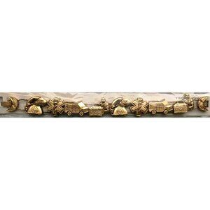 EMS Ambulance Slide Charm Bracelet New Vintage Gold Tone 911 First Responder